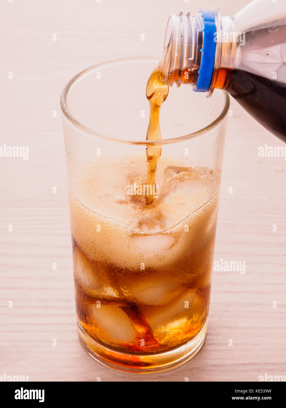 Cola With Crushed Ice And Straw In Tall Glass Stock Photo