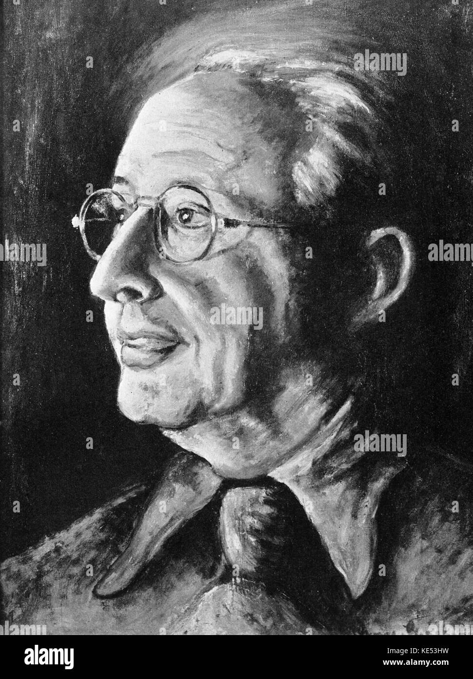 George Gershwin 's painting of of Jerome Kern 1937  (American composer 27  January  1885 –11  November  1945). GG: American composer & pianist, 26th September 1898 - 11th July 1937 Stock Photo
