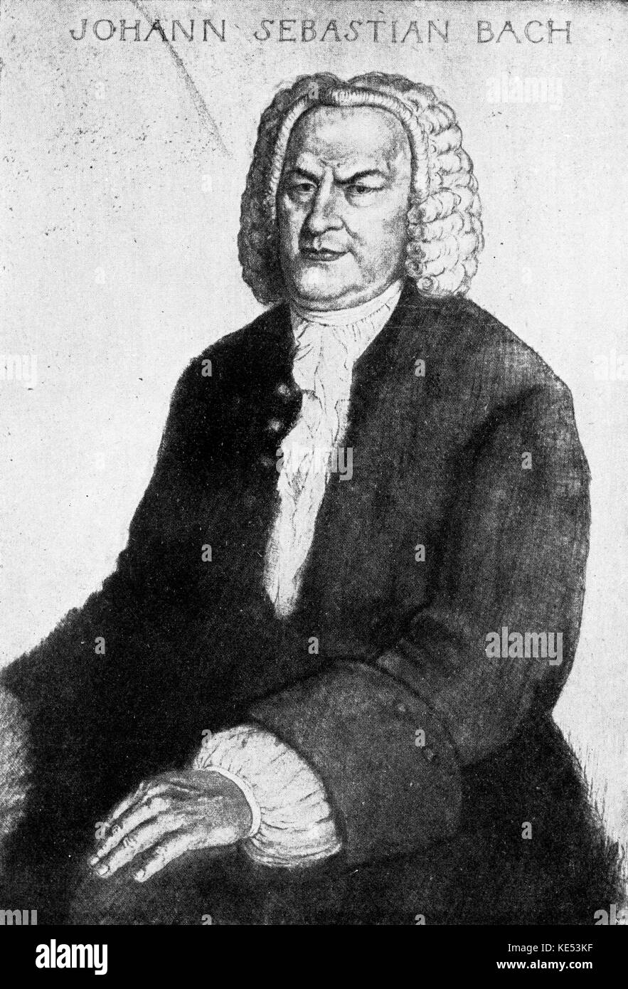 Johann Sebastian Bach, drawn by Emil Orlik.  German composer & organist, 21 March 1685 - 28 July 1750. EO: Czech artist, etcher and lithographer:  21 July 1870 – 28 September  1932 Stock Photo