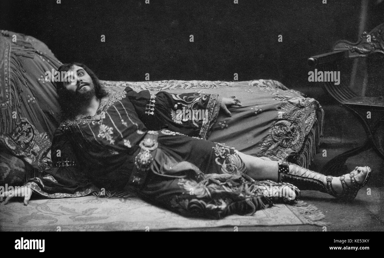 Maurice Renaud as Herode in 'Herodiade' by Massenet at the Gaite, Le Theatre no 136, Agoust 1904. MR: French operatic baritone 1860? - 1933. Photo by Cautin & Berger. French composer, 12 May 1842 - 13 August 1912. Stock Photo