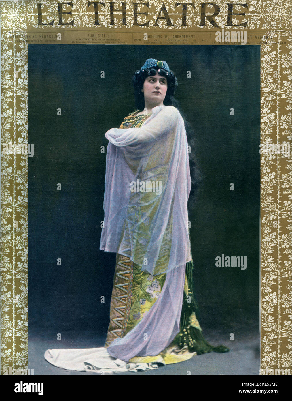 Agnes Borgo as Salammbo in 'Salammbo' at l'Academie Nationale de Musique. Opera by Ernest Reyer based on novel by Gustave Flaubert.  Cover Le Theatre October 1904. AB:  French dramatic soprano 1879 - 1958.  ER: Frehc opera composer  1 December  1823 – 15  January   1909. Stock Photo