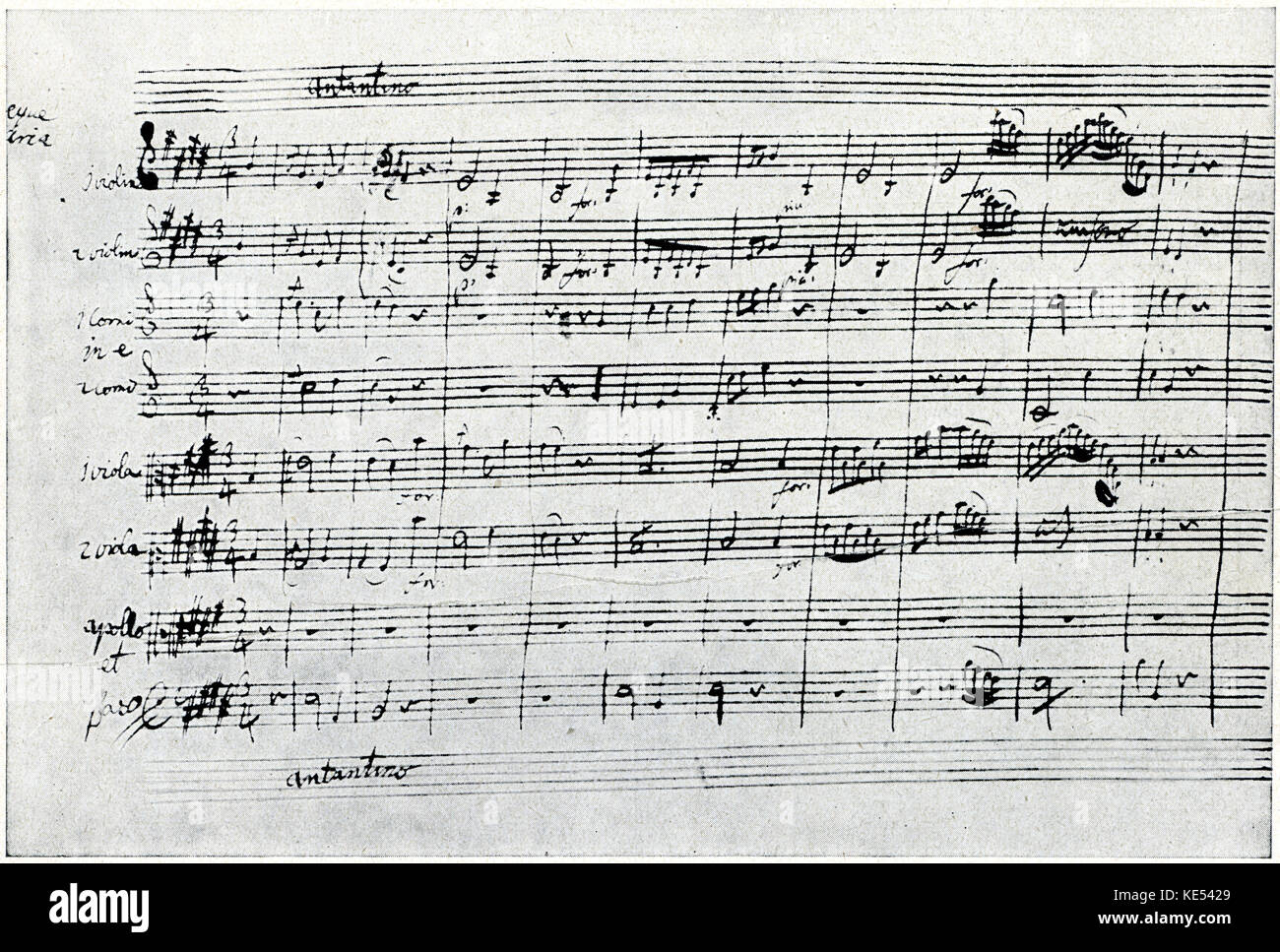 Apollo et Hyacinthus - Original manuscript . Opera by Mozart, 1767. Wolfgang Amadeus Mozart: Austrian composer, 27 January 1756 - 5 December 1791. Stock Photo