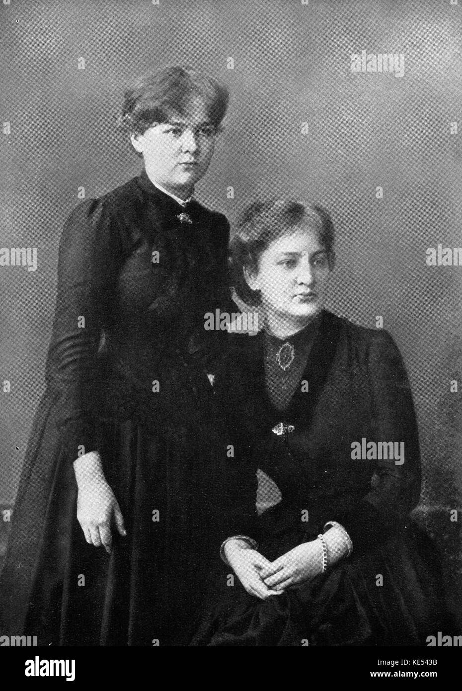 Marie Curie (Manya Sklodovska) with sister Bronya Sklodovska, 1886. MC: Polish-born French physicist and pioneer in radioactivity, 7 November 1867 – 4 July, 1934. Stock Photo