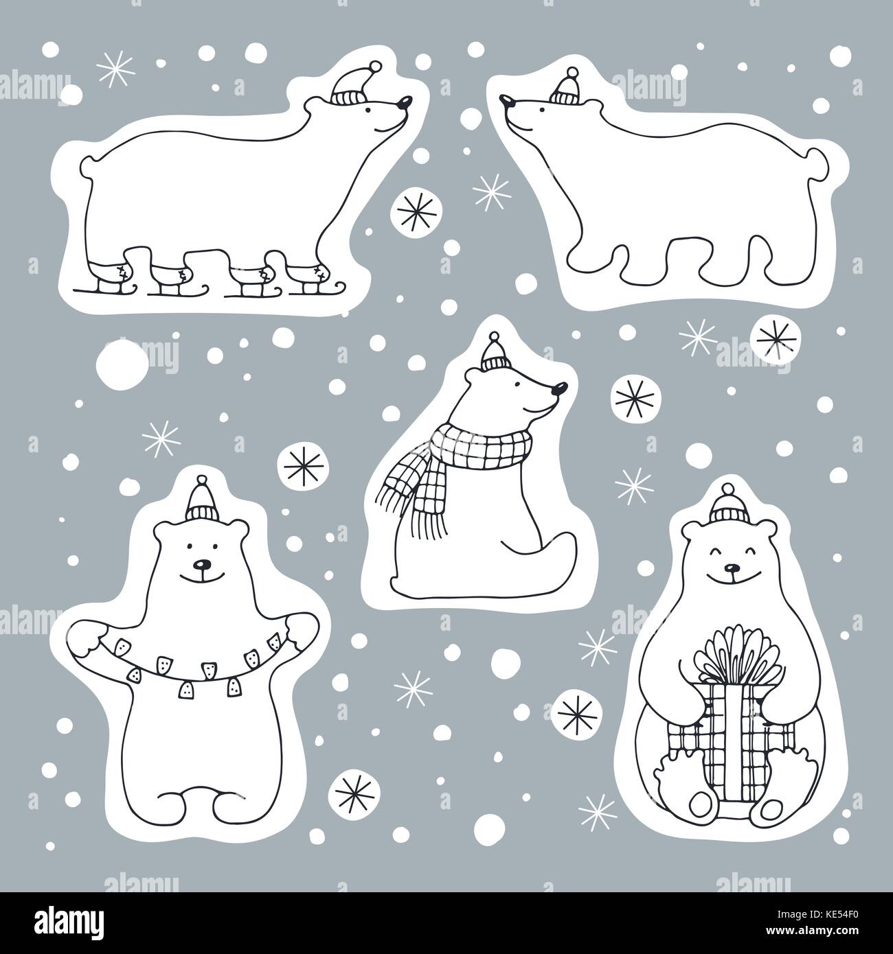 Vector set of icons of polar bears Stock Vector Image & Art - Alamy