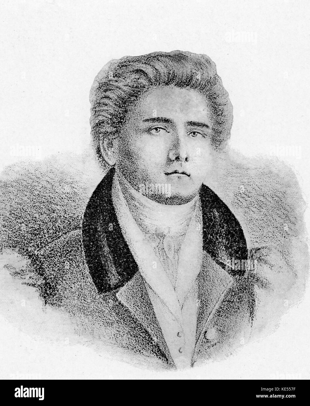 Carl Loewe portrait. German composer, baritone singer and conductor. 30 November  1796 – 20  April    1869. Stock Photo