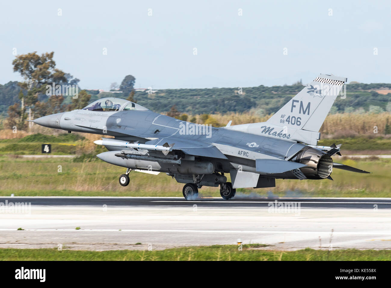 U.S. Air Force Reserve Command F-16C Block 30 landing at Andravida ...