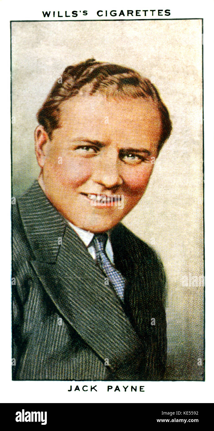 Jack Payne (John Wesley Vivian Payne). British dance band leader, pianist and director of the BBC's official dance band. August 22, 1899 – December 4, 1969. (Wills's cigarette card) Stock Photo