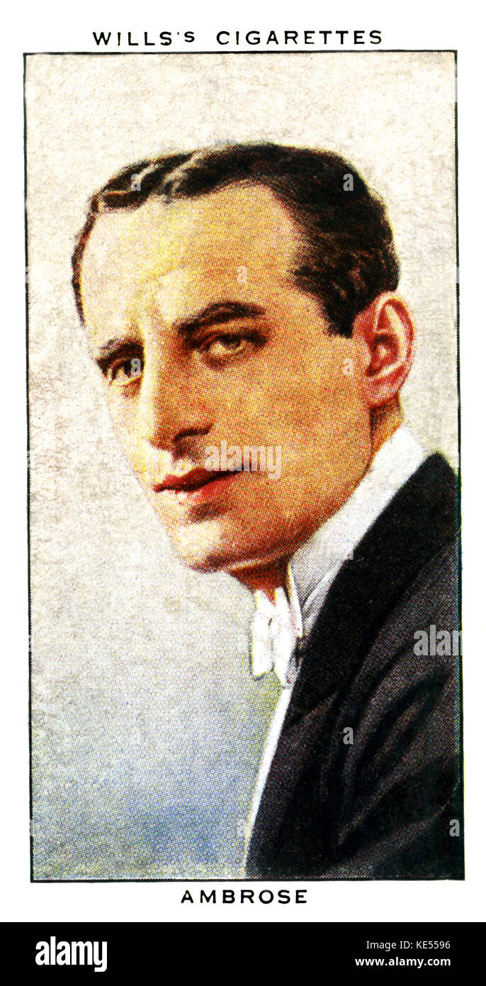 Bert Ambrose (Benjamin Baruch Ambrose). English musician and dance band leader. 15 September 1896 – 11 June 1971. (Wills's cigarette card) Stock Photo