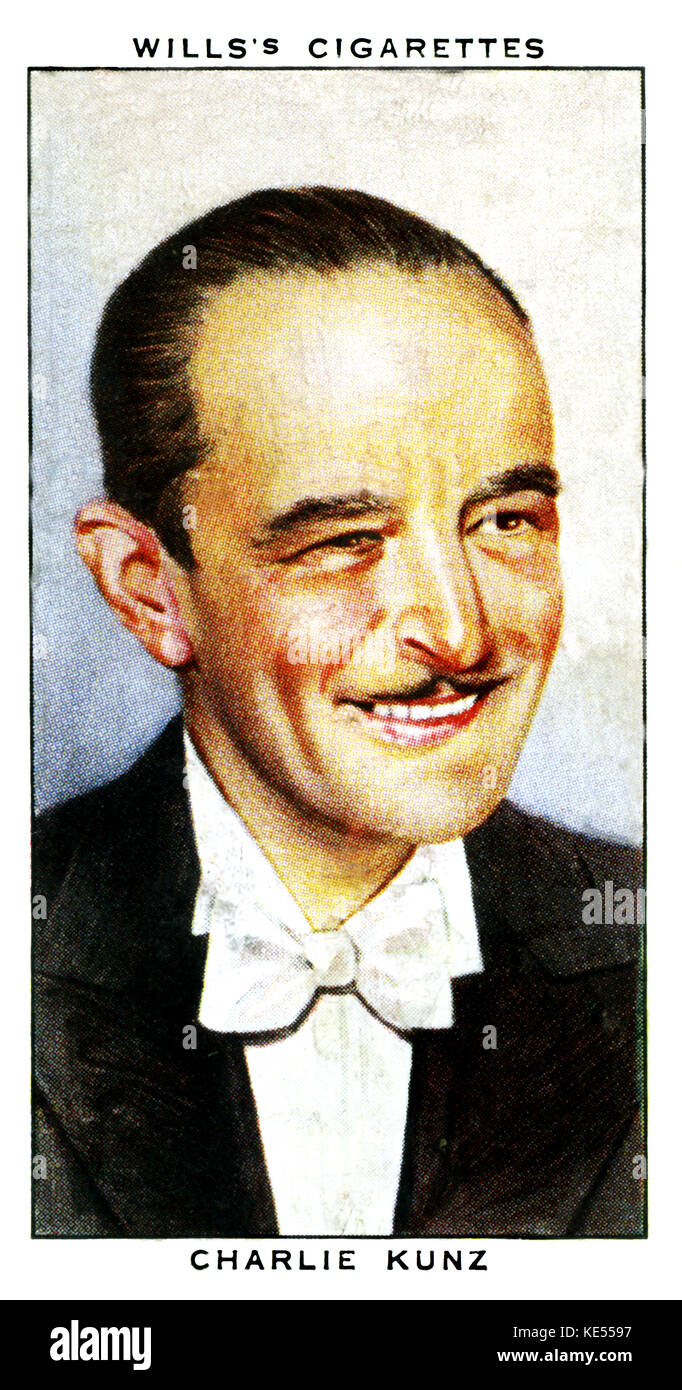 Charlie Kunz. American-born pianist, music hall and radio broadcast performer. August 18, 1896 – March 16, 1958. (Wills's cigarette card) Stock Photo