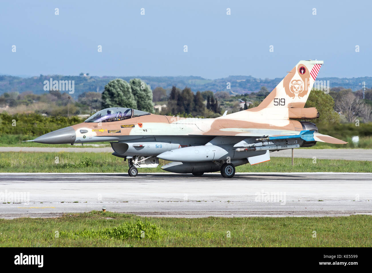 Israel Air Force F-16C Block 40 Barak at Andravida Air Base, Greece. Stock Photo
