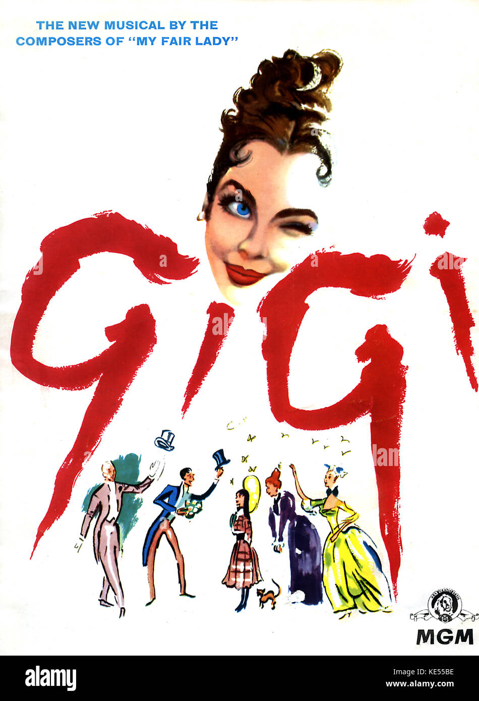 Gigi by Frederick Loewe, film souvenir programme     Lyrics by Jay Lerner Published   London 1958. (JL: 10 June 1901 - 14 February 1988.) Film made in 1958  by MGM. Based on 1944 novella of the same name by Colette. Stock Photo
