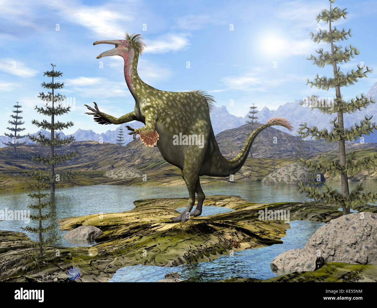 Deinocheirus Was An Ostrich Dinosaur That Lived During The Late Cretaceous  Period Of Mongolia High-Res Vector Graphic - Getty Images