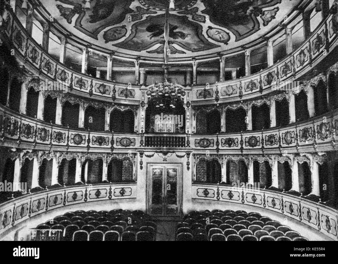 Verdi Theatre at Busseto, Parma, Italy.Giuseppe Verdi: Italian composer, 9  or 10 October 1813 - 27 January 1901 Stock Photo - Alamy