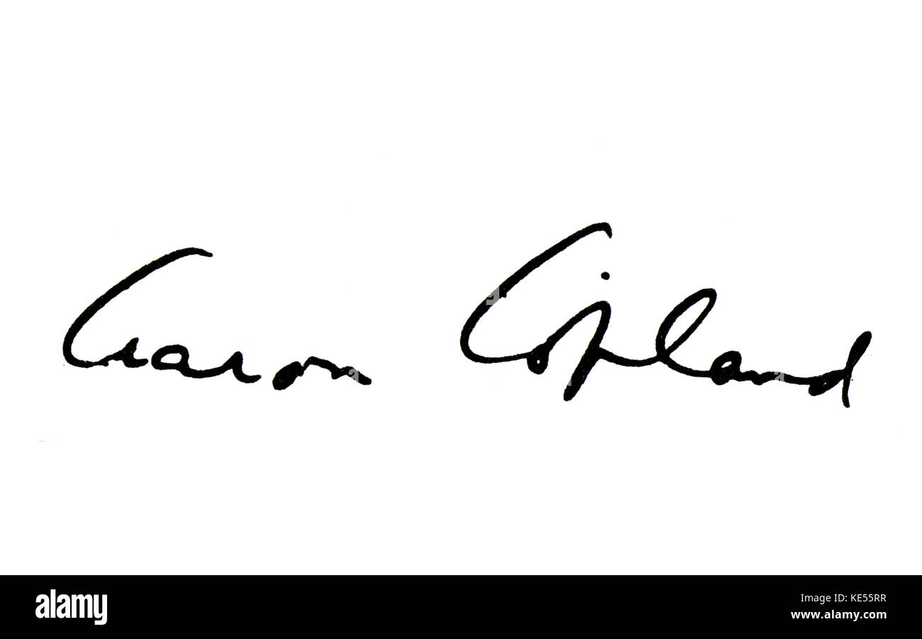 Aaron Copland  signature. American composer, 14 November 1900 - 2 December 1990 Stock Photo