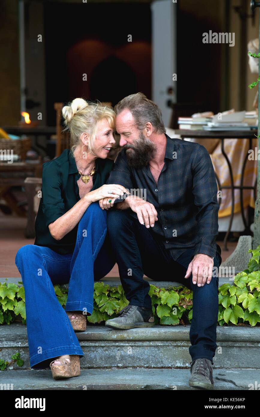 Sting with his wife Trudie in their property Villa Il Palagio, Figline Valdarno , Florence, Tuscany, Italy, 04/08/2015    Credit © Sandro Michahelles/ Stock Photo