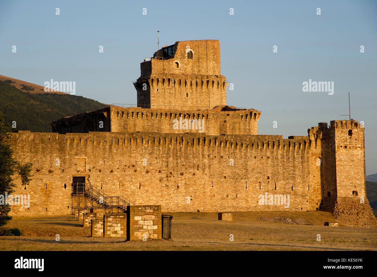 Medieval Rocca Maggiore (fortress) in Assisi, Umbria, Italy. 27 August ...