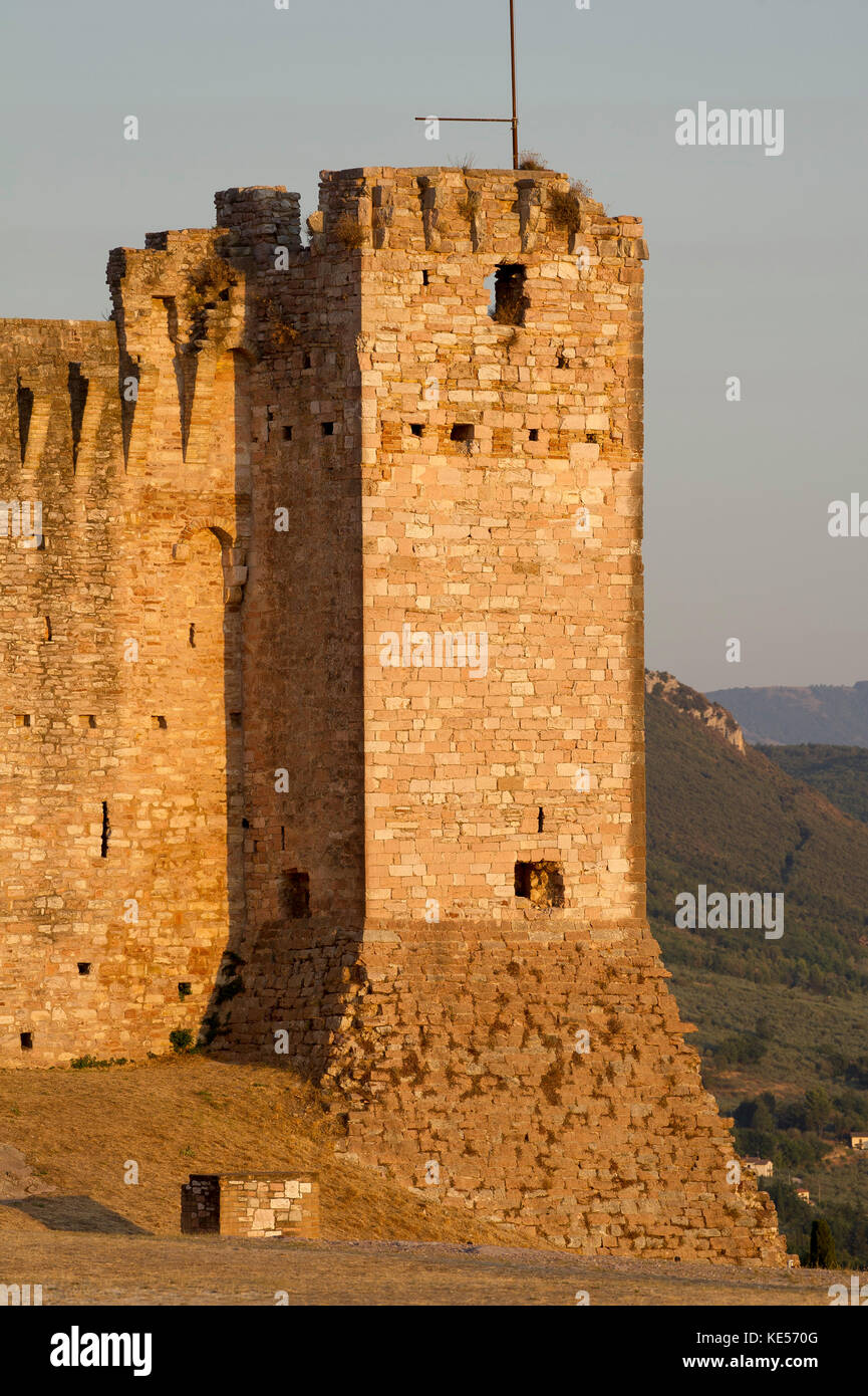 Medieval Rocca Maggiore (fortress) in Assisi, Umbria, Italy. 27 August ...