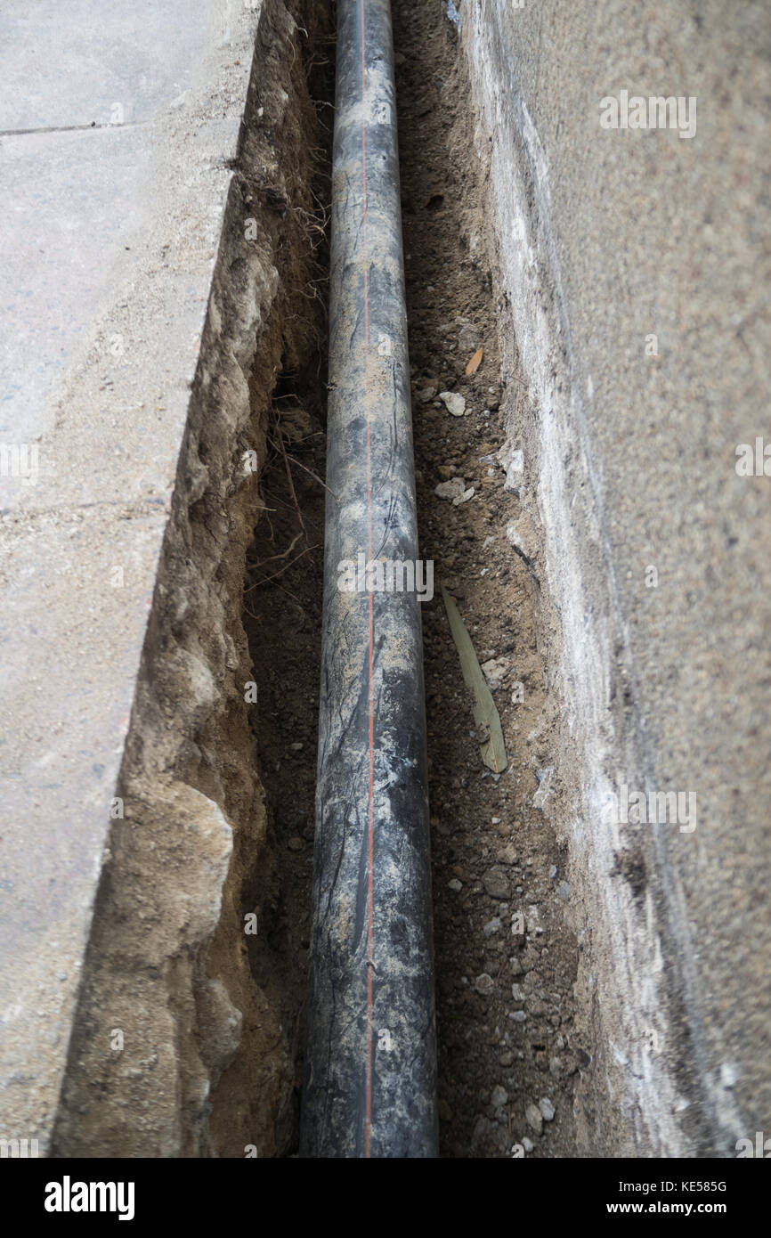 Underground electrical conduit Stock Photo