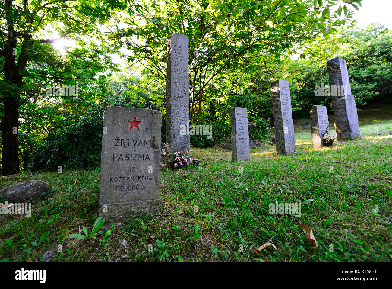 Partisan cemetery near Vrhovlje, Brda, Slovenia Stock Photo