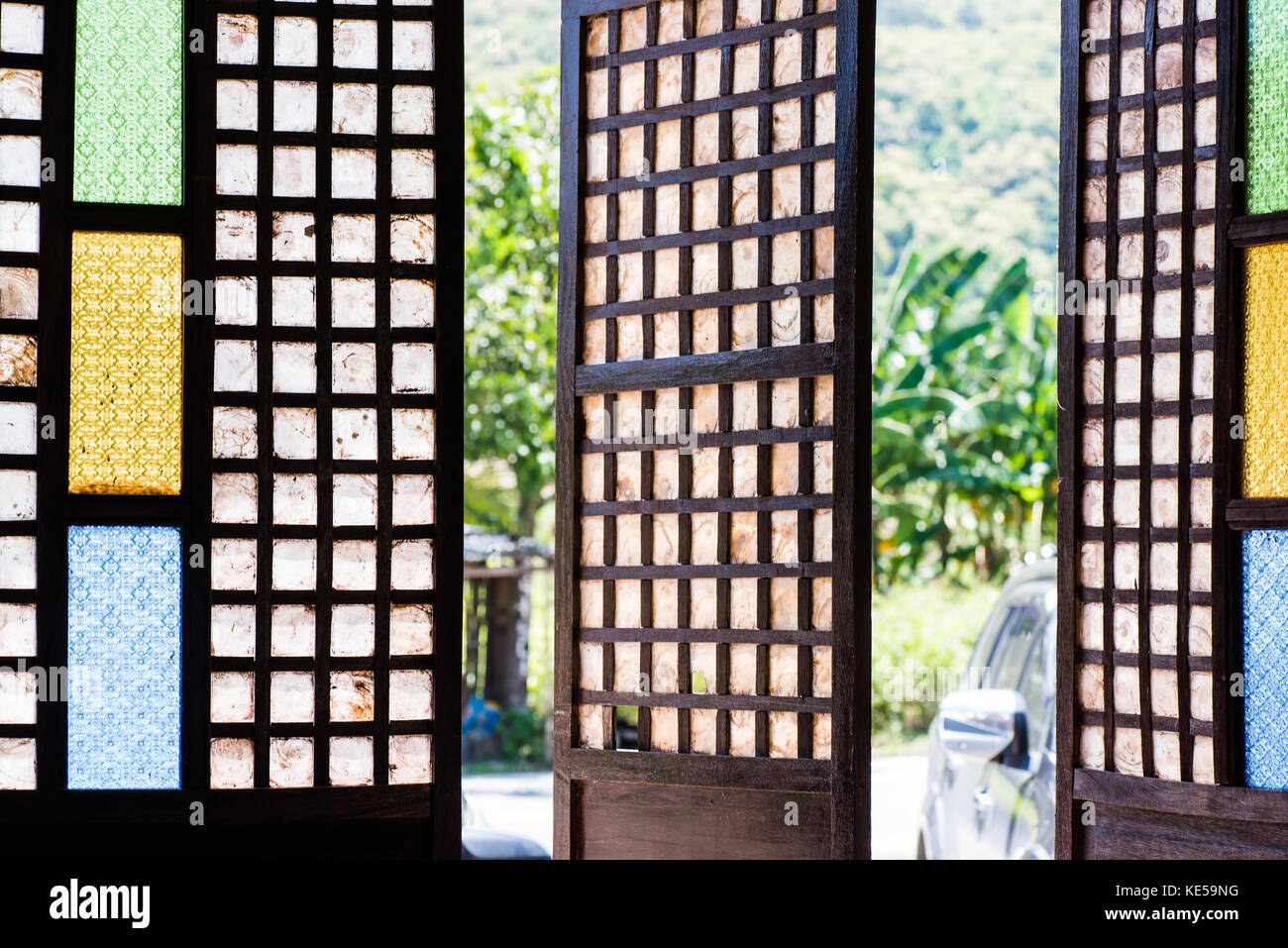 Philippine traditional window pane Stock Photo Alamy