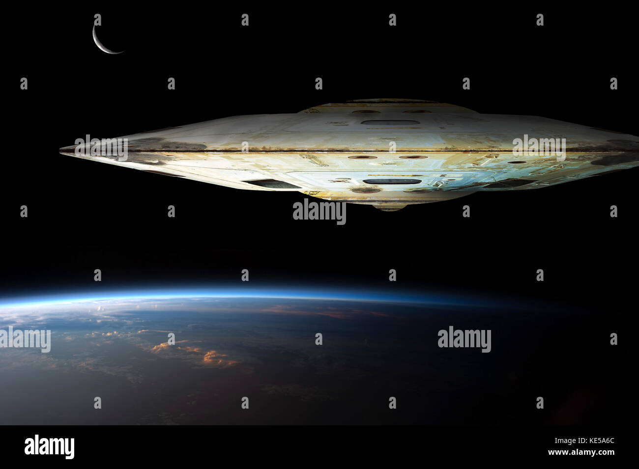 A massive spaceship known as mothership takes position over Earth for