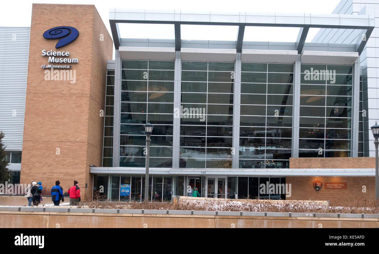 Front outside view of the modern Science Museum of Minnesota building. St Paul Minnesota MN USA Stock Photo