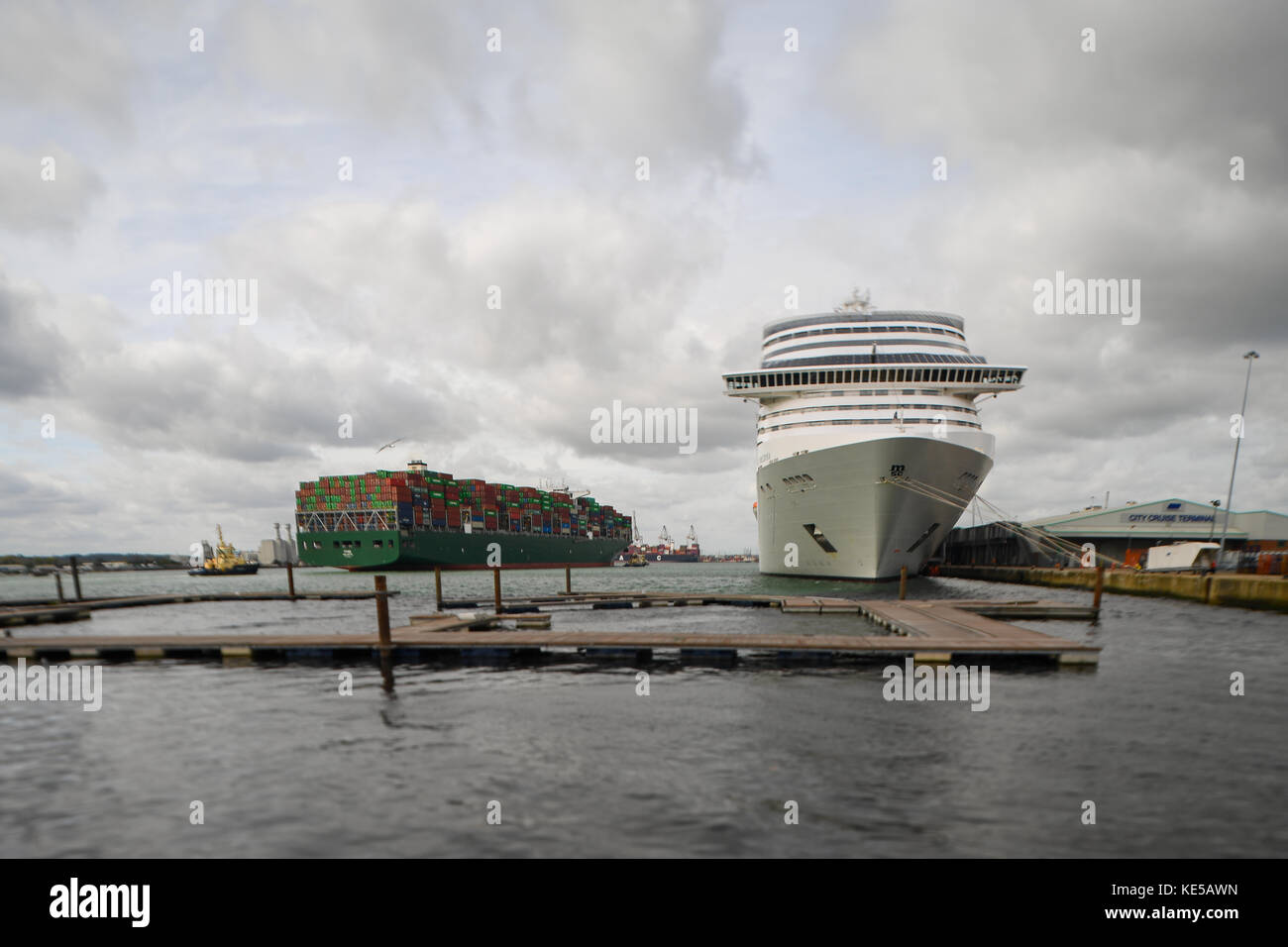 MSC Preziosa cruise ship docked at Southampton Hampshire England