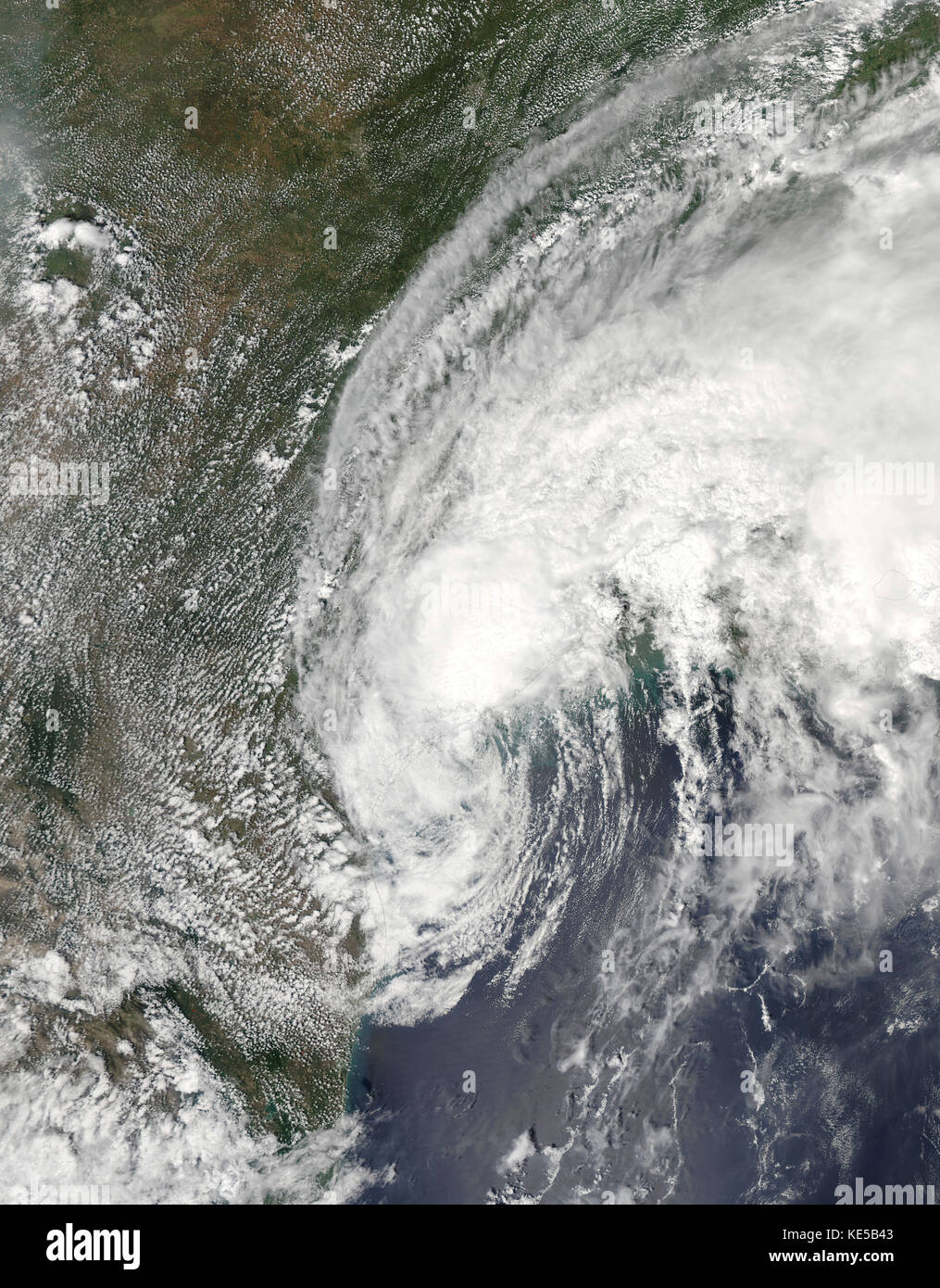 August 28, 2017 - Satellite view of Tropical Storm Harvey over Texas ...