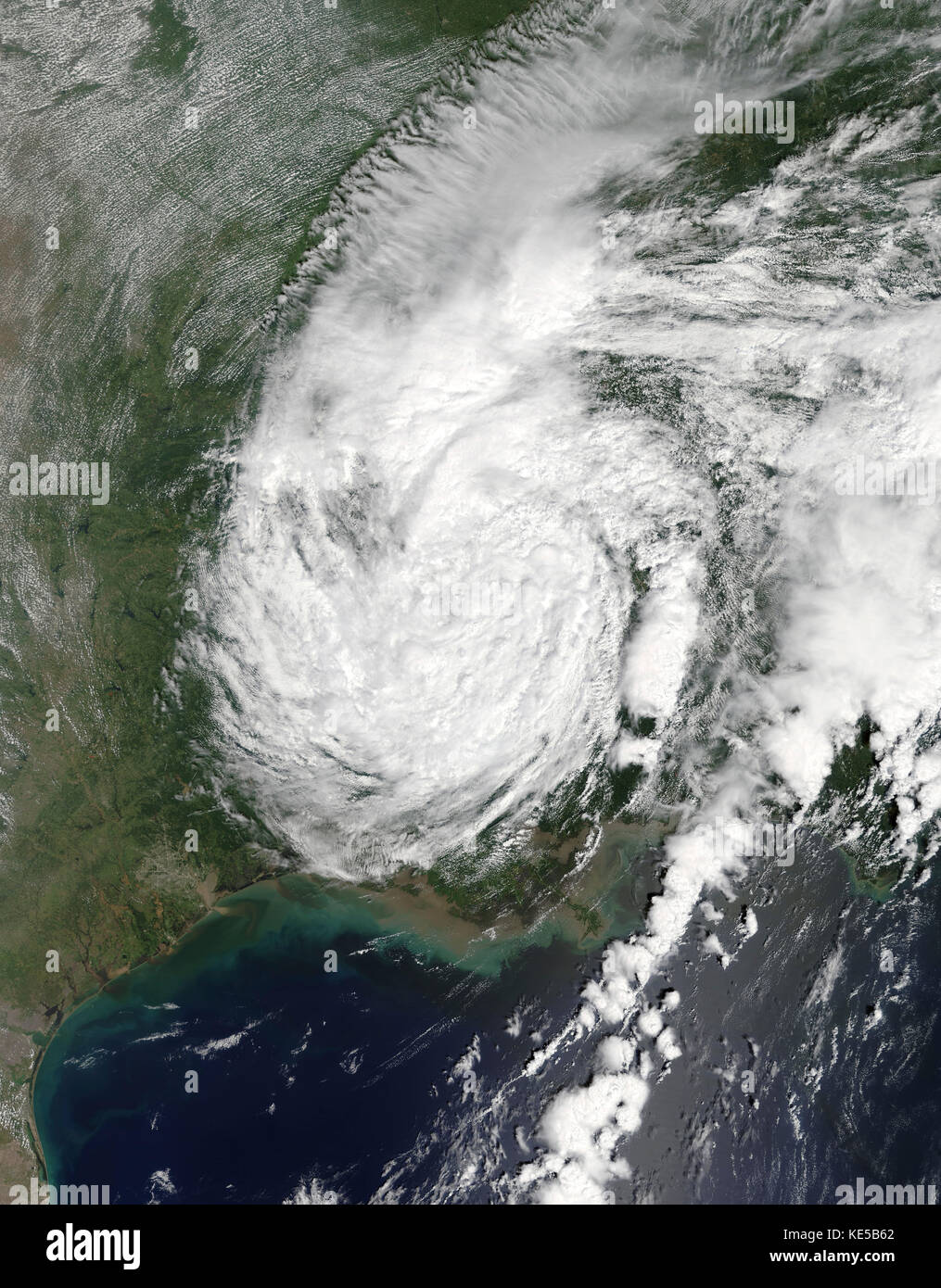 August 31, 2017 - Satellite view of Tropical Depression Harvey over southcentral United States. Stock Photo