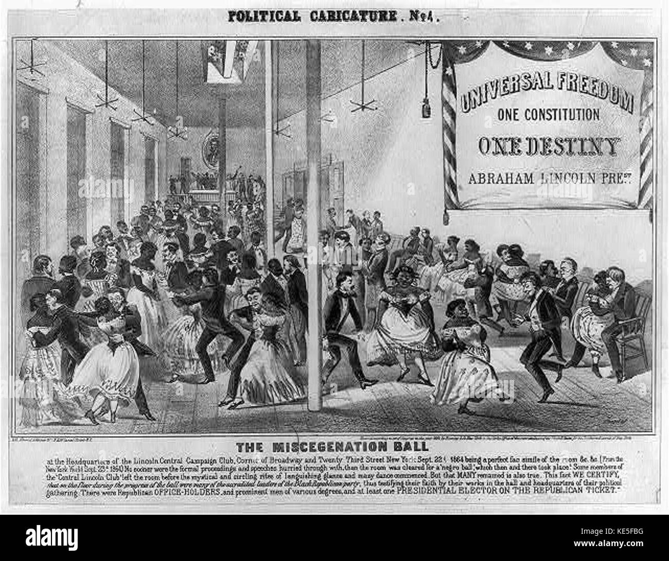 The Miscegenation Ball 1864 Stock Photo