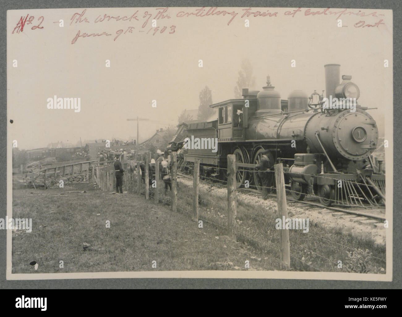The wreck of the artillery train at Enterprise, Ontario, June 9, 1903 ...