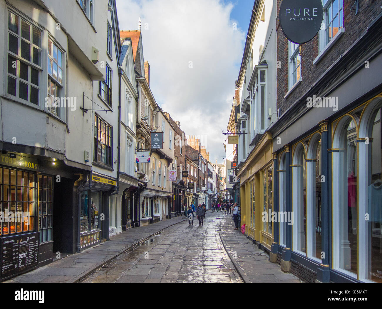 Stonegate in York after a shower Stock Photo