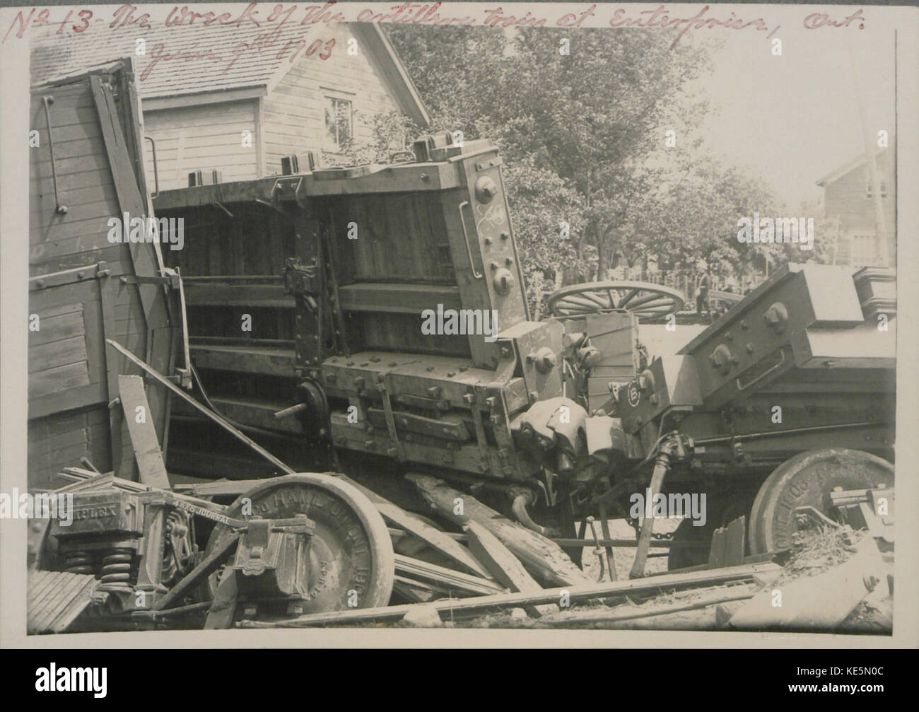 The wreck of the artillery train at Enterprise, Ontario, June 9, 1903 ...