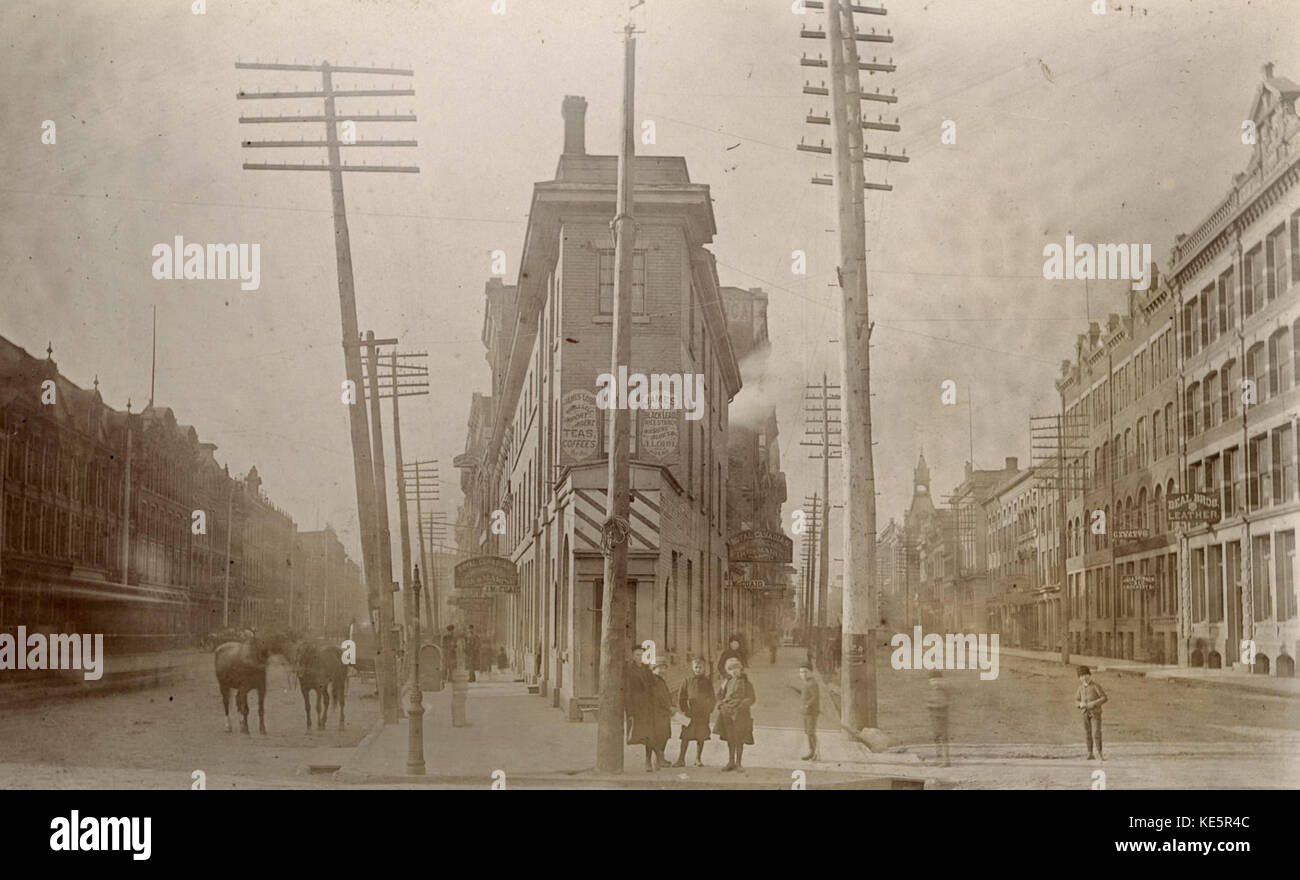 Corner of Front and Wellington, circa 1888 a Stock Photo Alamy