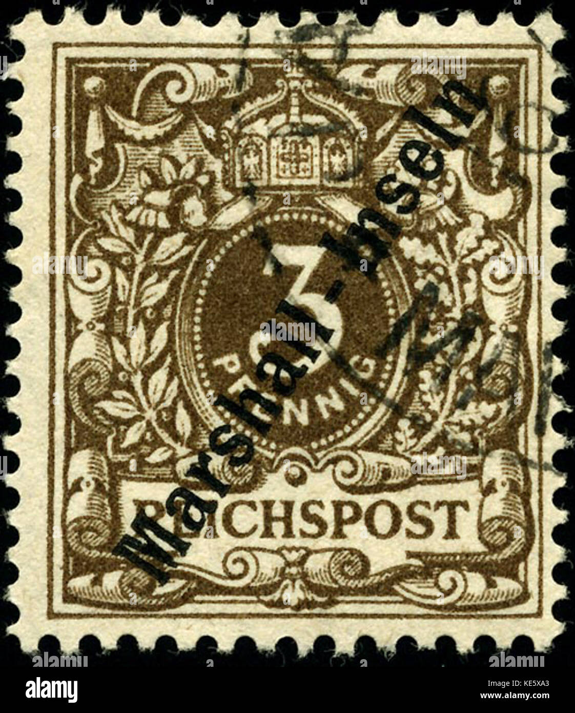 Stamp Marshall Islands 1900 3pf Stock Photo - Alamy