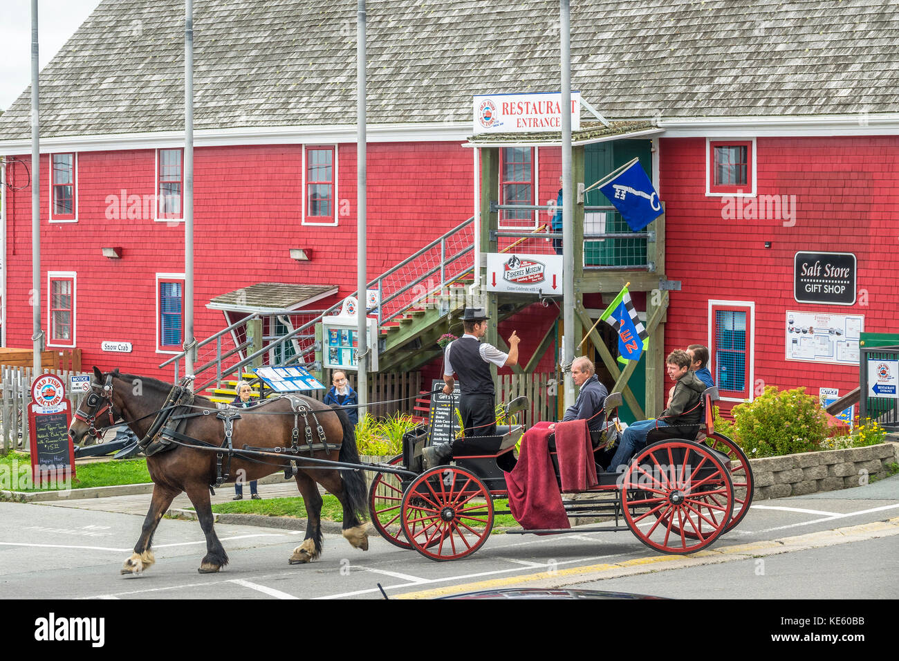 Horse and Carriage, Lunenburg, Nova Scotia, Canada Stock Photo