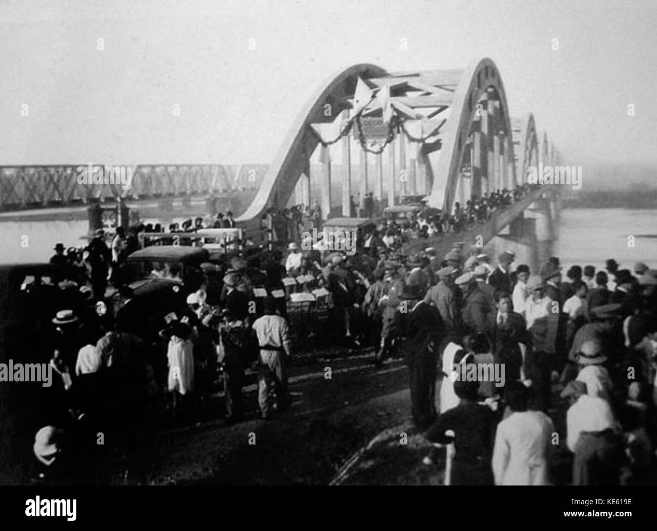 Neuquen Cipoletti Bridge Inaguration 1937 Stock Photo
