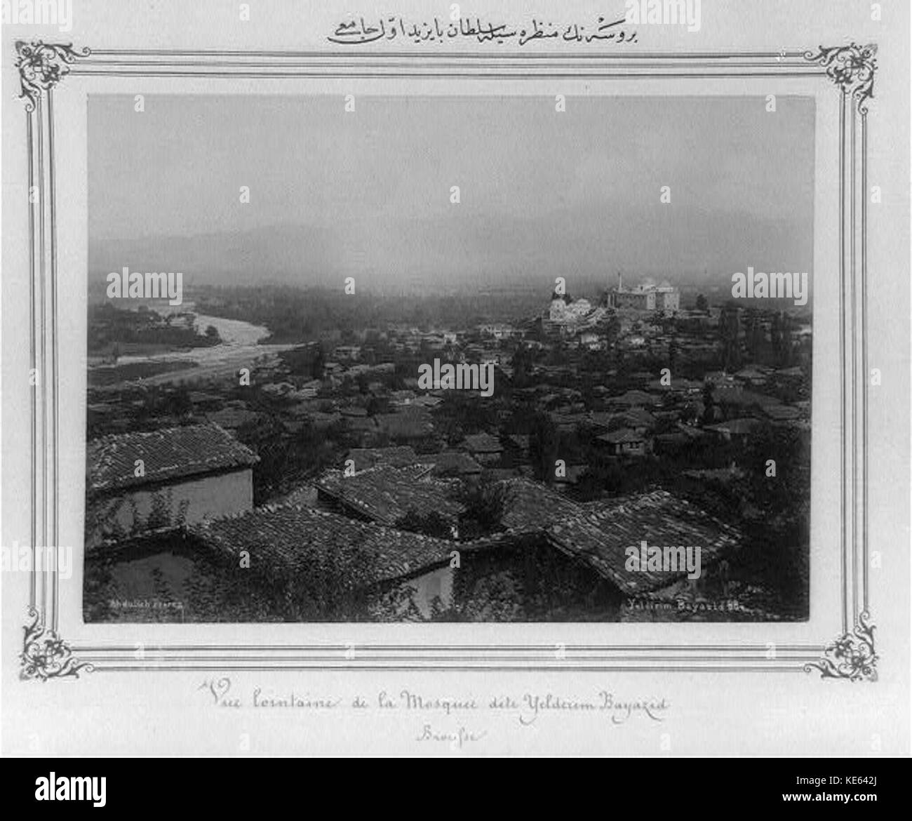 View of Bursa and the Sultan Bayezid I Camii between 1880 and 1893 Stock Photo