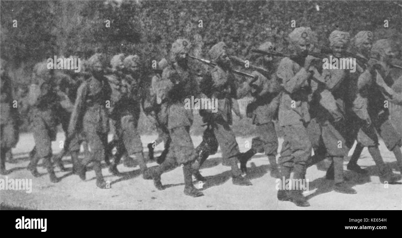 Indian forces on the march in France during first world wa Stock Photo