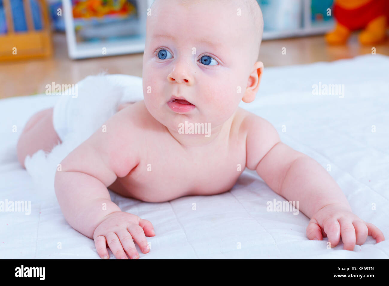 Baby in the nursery Stock Photo