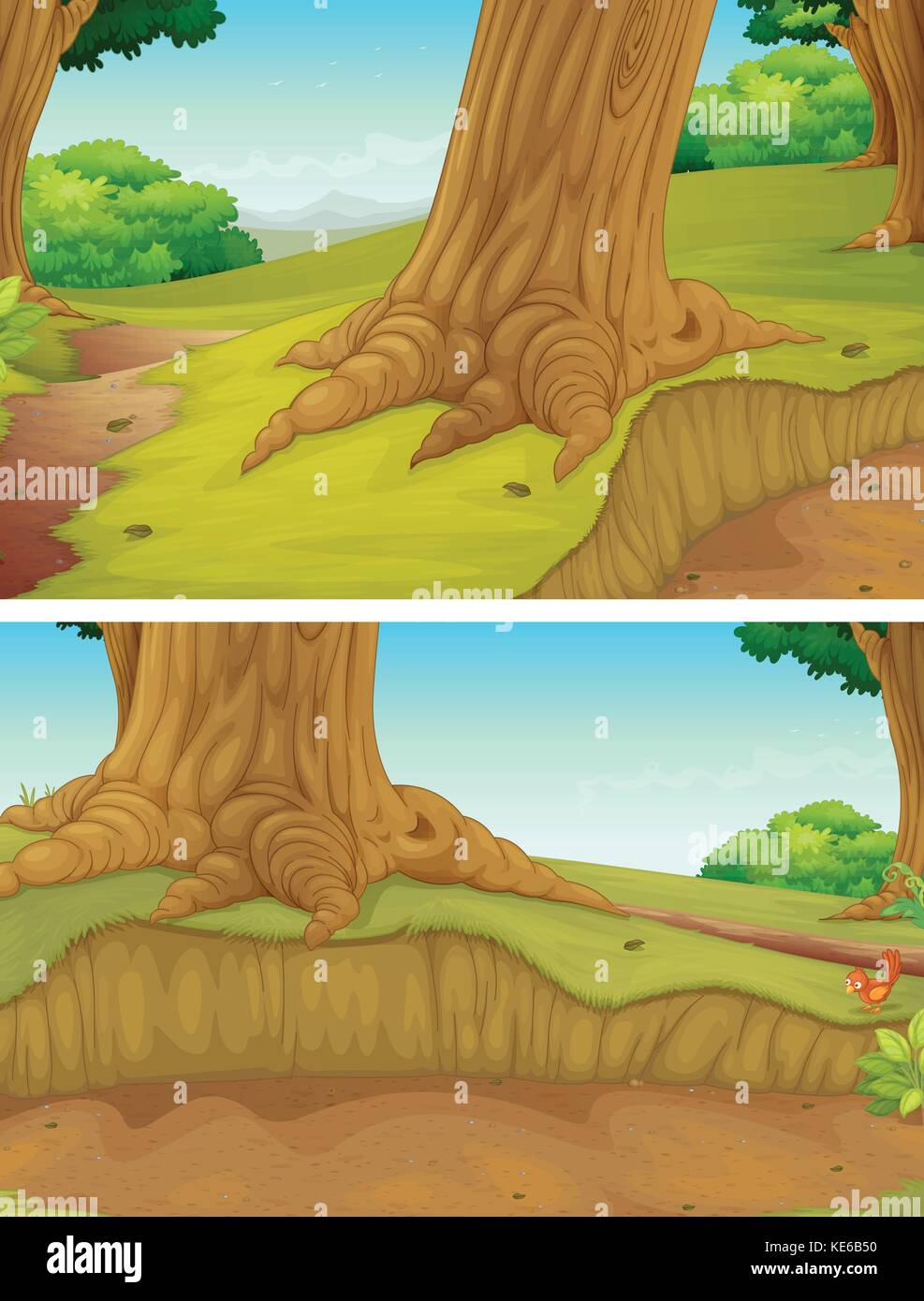 Nature scene with trees in the park illustration Stock Vector Image ...
