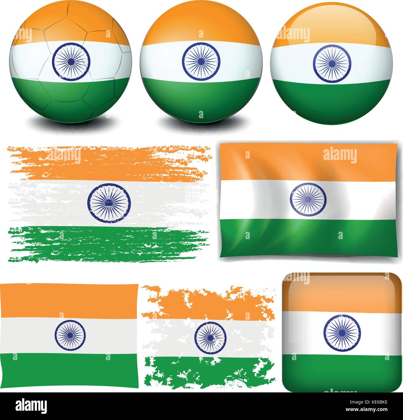 Football India Flag Stock Vector Images - Alamy