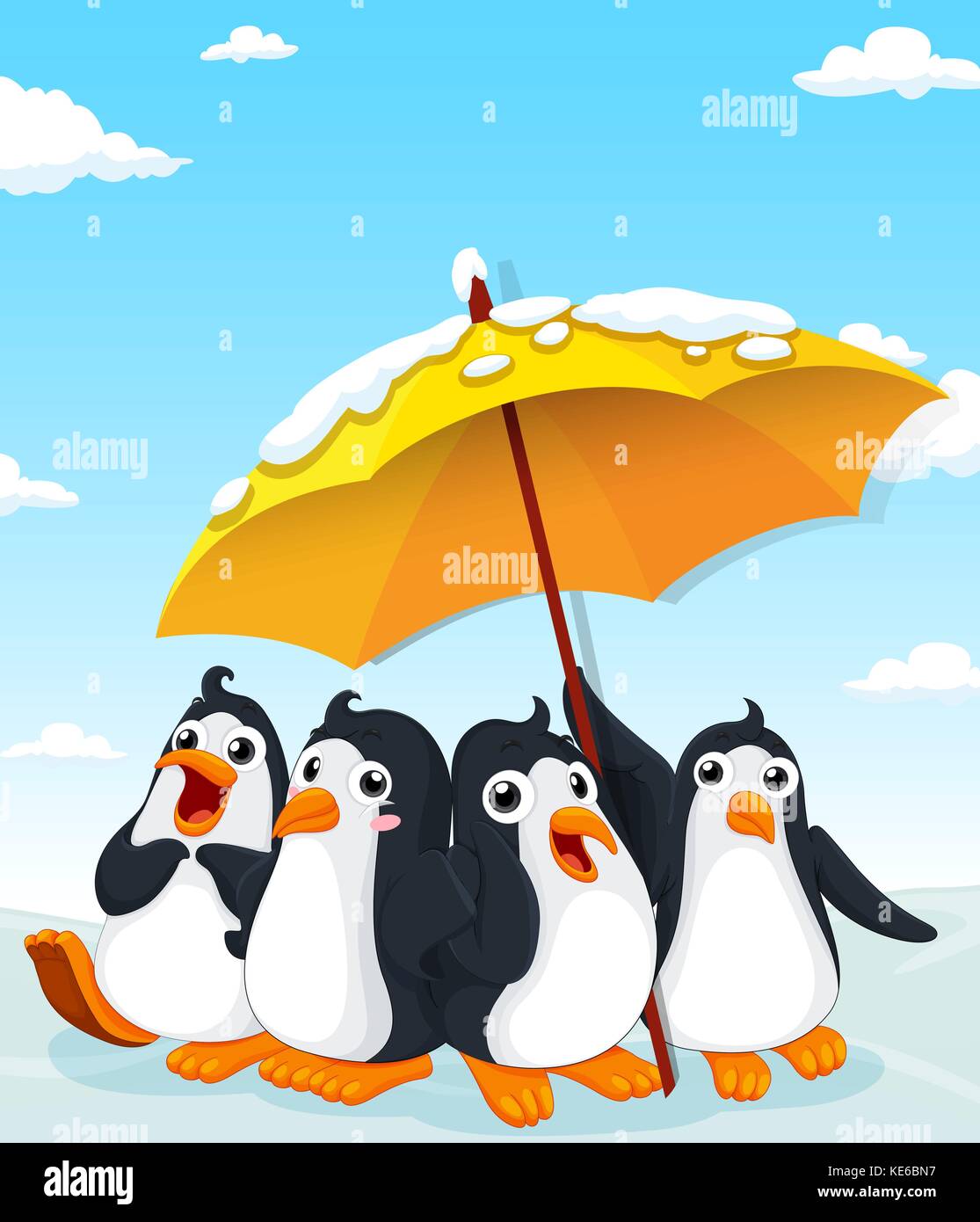 Penguin with umbrella hi-res stock photography and images - Alamy