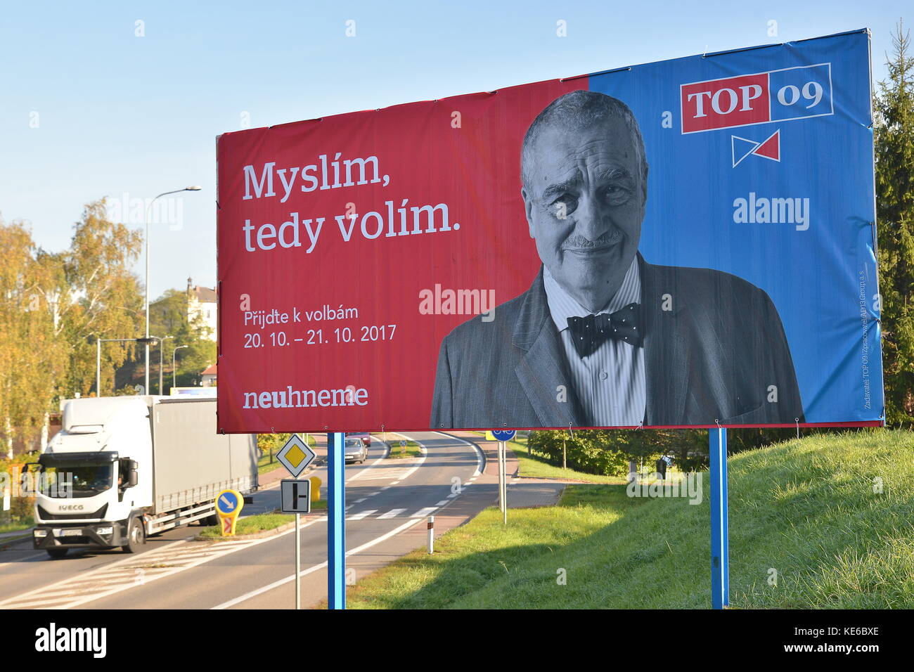 Auto forening højt Czech general elections 2017, billboard, TOP 09 Stock Photo - Alamy