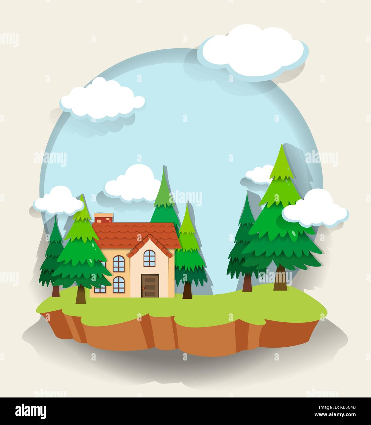 Single house in the forest illustration Stock Vector Image & Art - Alamy