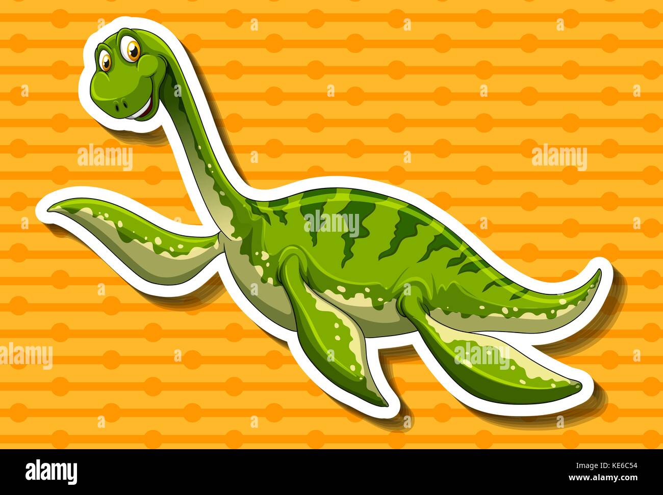 Green dinosaur with long neck illustration Stock Vector Image & Art - Alamy
