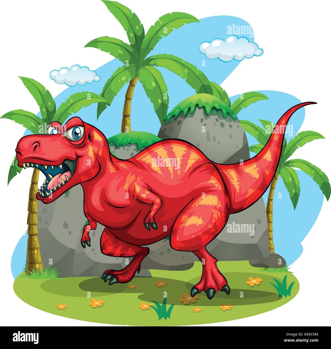 Dinossauro gigante: T-rex ilustração do vetor. Ilustração de garra -  111756350