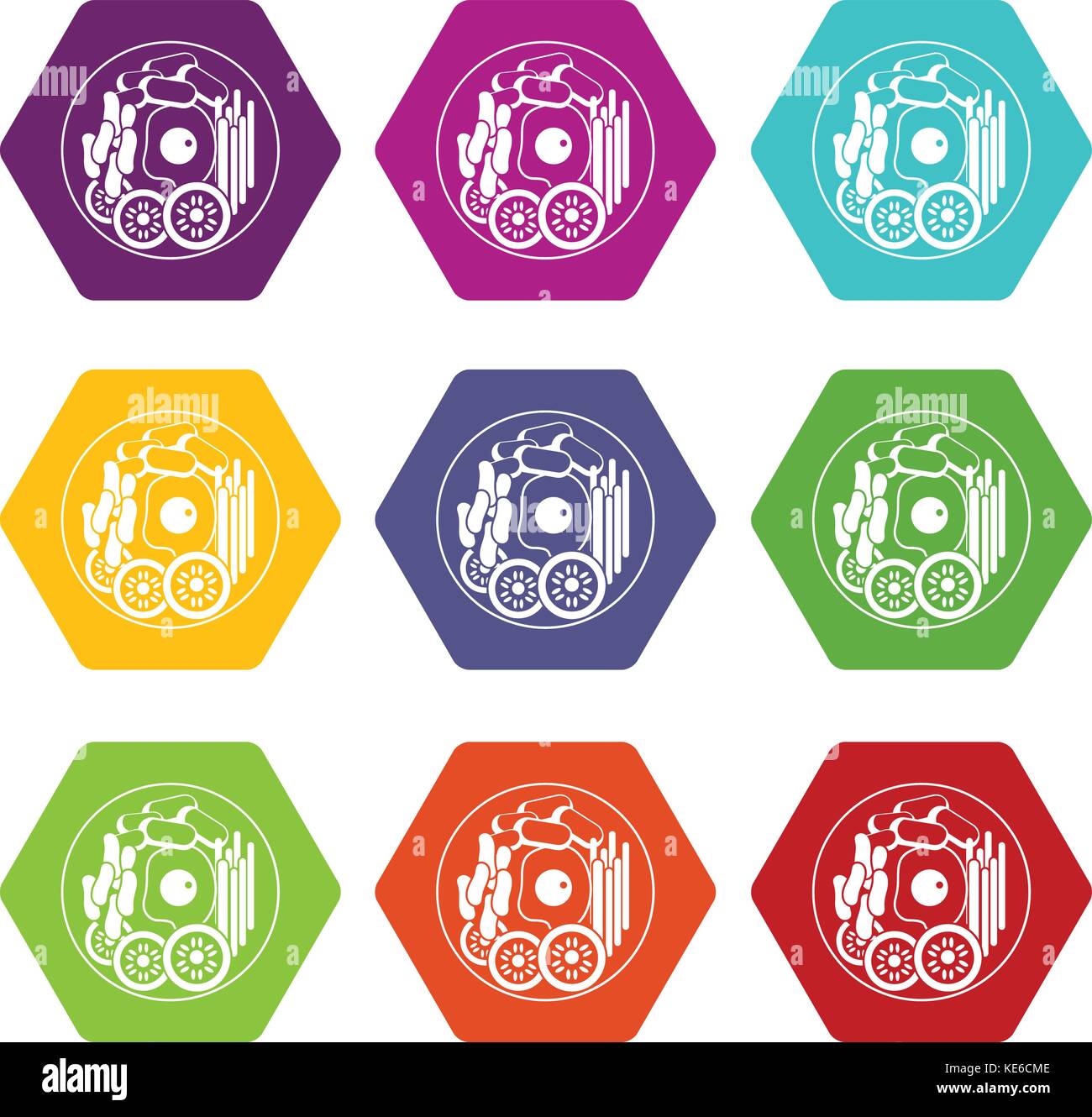 Dish of korean food icon set color hexahedron Stock Vector Image & Art ...