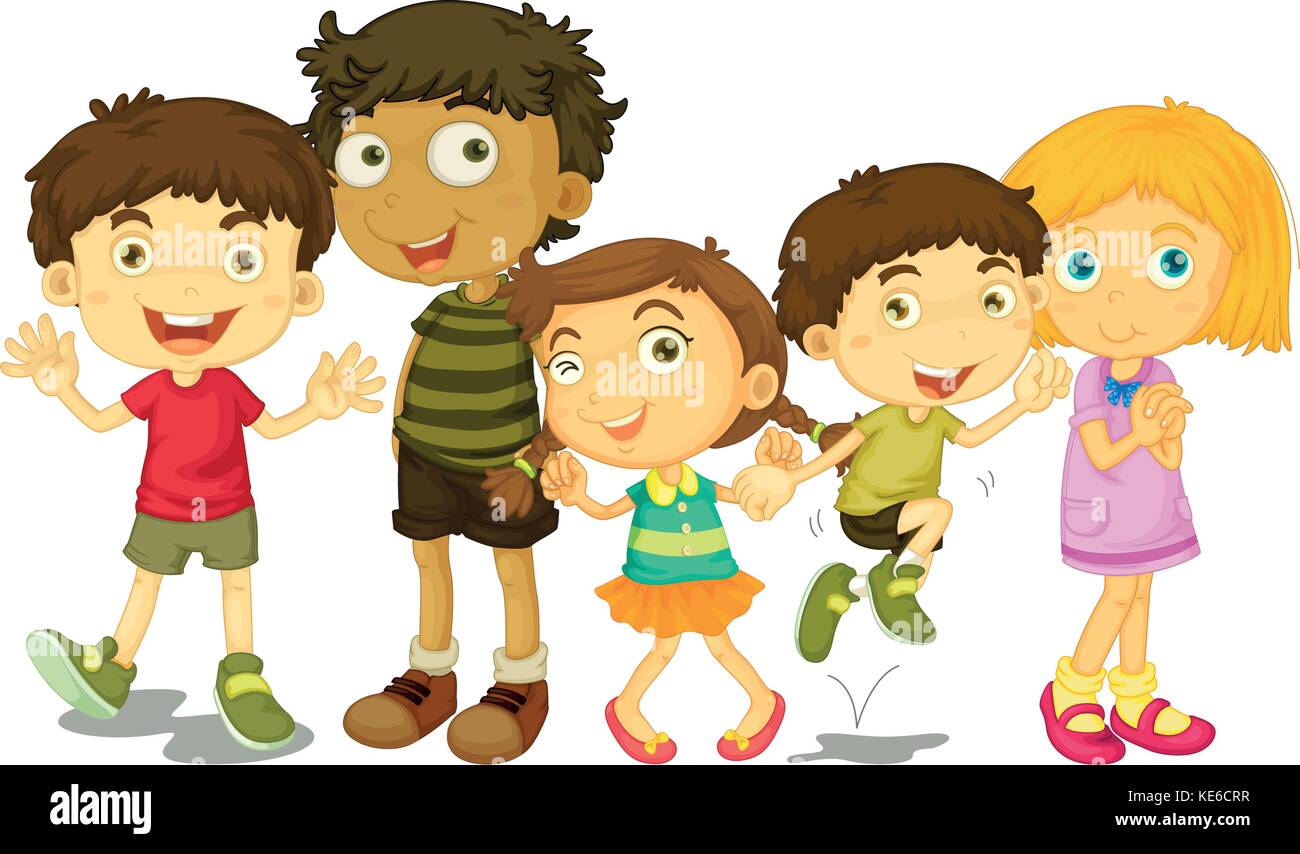 group of boy friends clipart