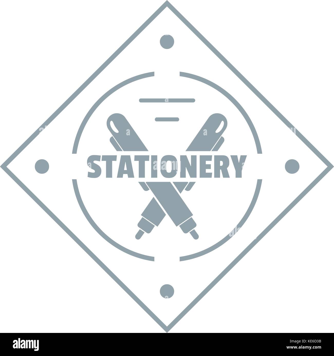 Creativity stationery logo, simple gray style Stock Vector Image & Art